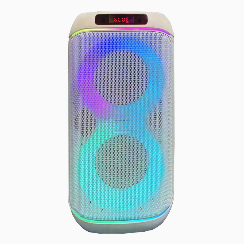 6.5-Inch Portable Wireless Bluetooth Speaker with RGB LED Lights, Stereo Sound & Rechargeable Battery