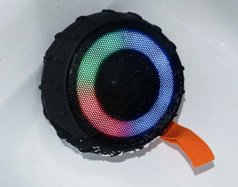 Mini Waterproof Wireless Bluetooth Speaker with RGB LED Lights, Portable Stereo Sound & Deep Bass